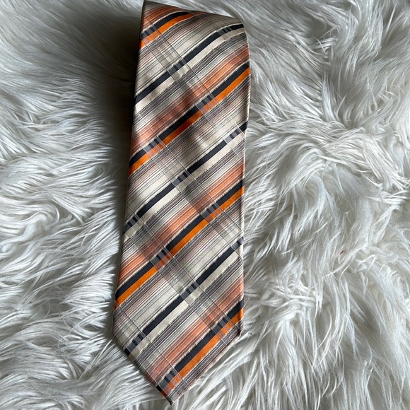✅ BOSS Gingham Cotton & Silk Skinny Tie - Picture 1 of 5